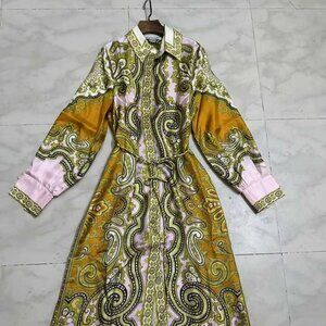 Zimmerman Kaleidoscope Floral-Print Belted Midi Dress